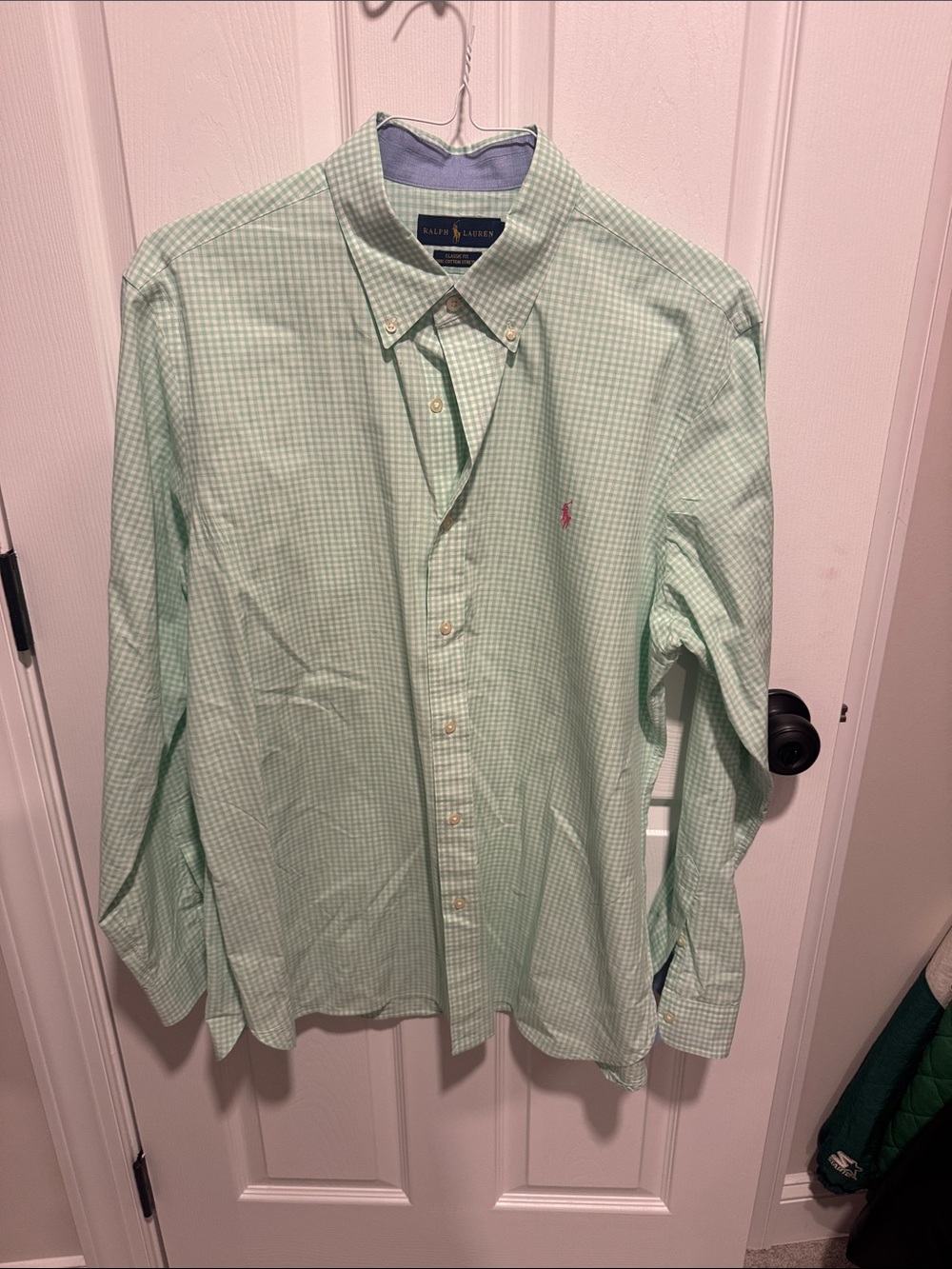Ralph Lauren Mint Green Gingham Button-Down Shirt